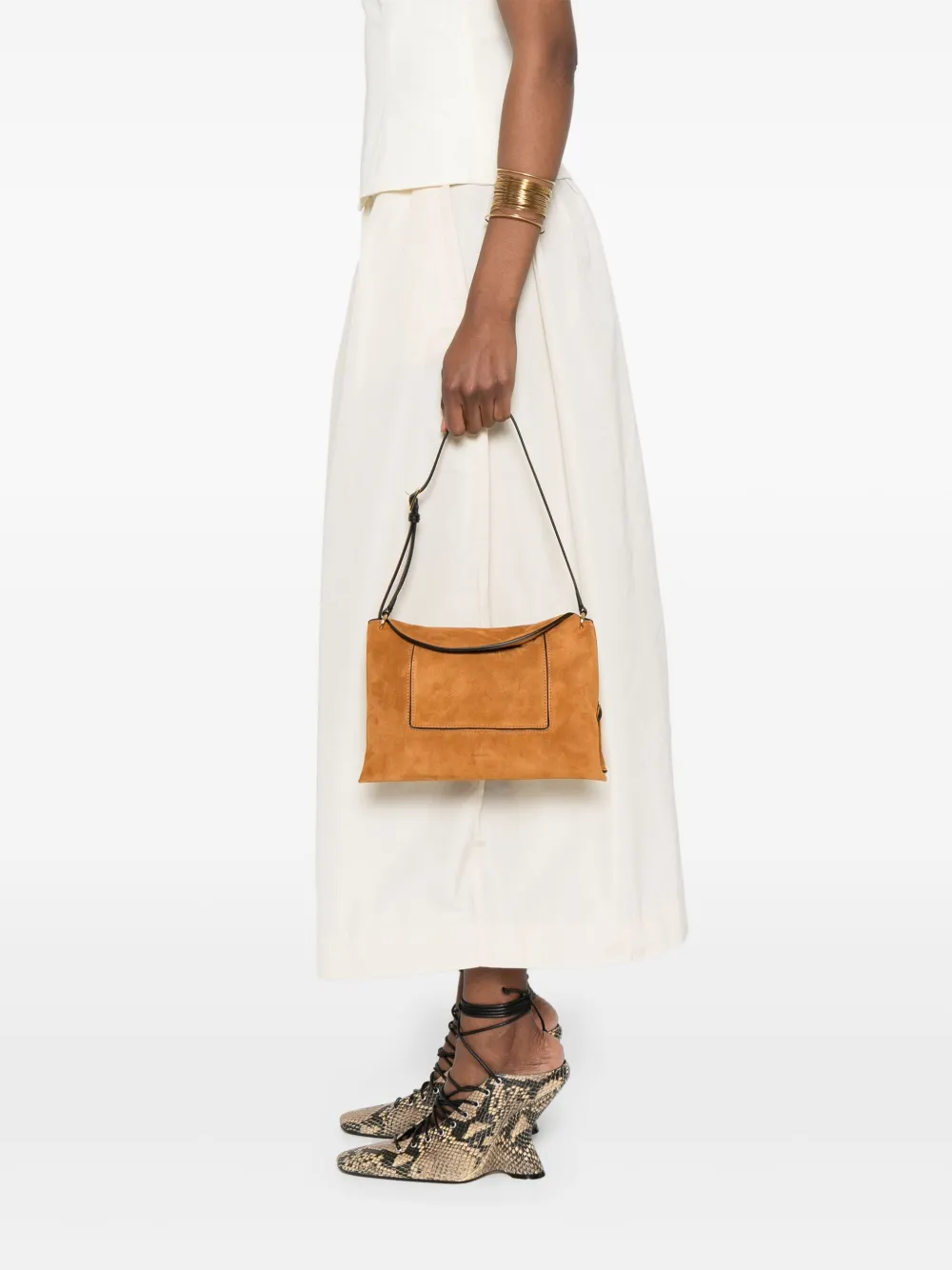 Wandler suede shoulder bag - Bruin