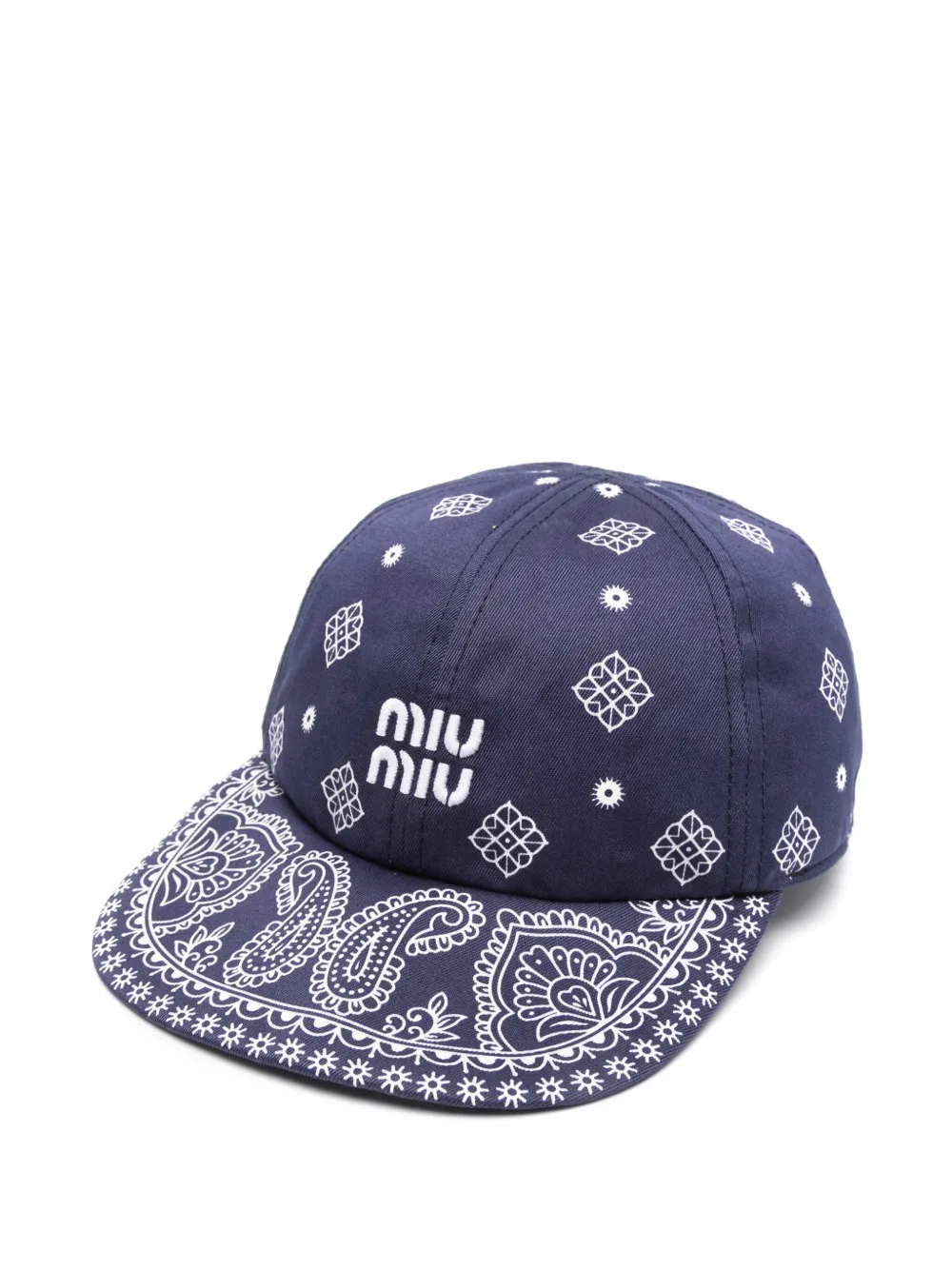 Miu Miu logo-embroidered cap | Blue | Image 1