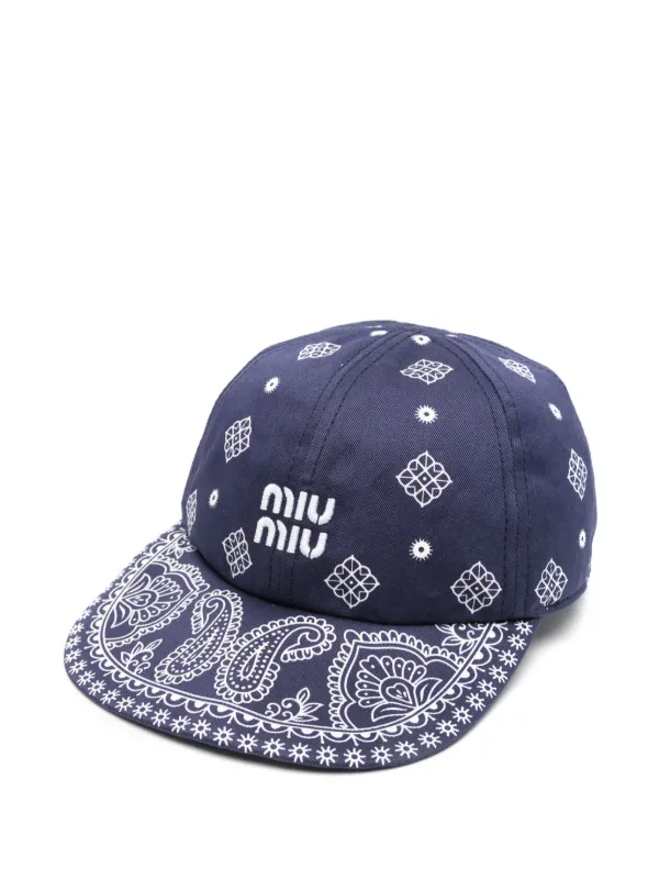 新品　miu miu ロゴ キャップ Miu Miu ロゴ キャップ | グリーン | FARFETCH JP