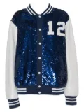Ashish pre-owned sequinned ribbed-trim bomber jacket - Blue