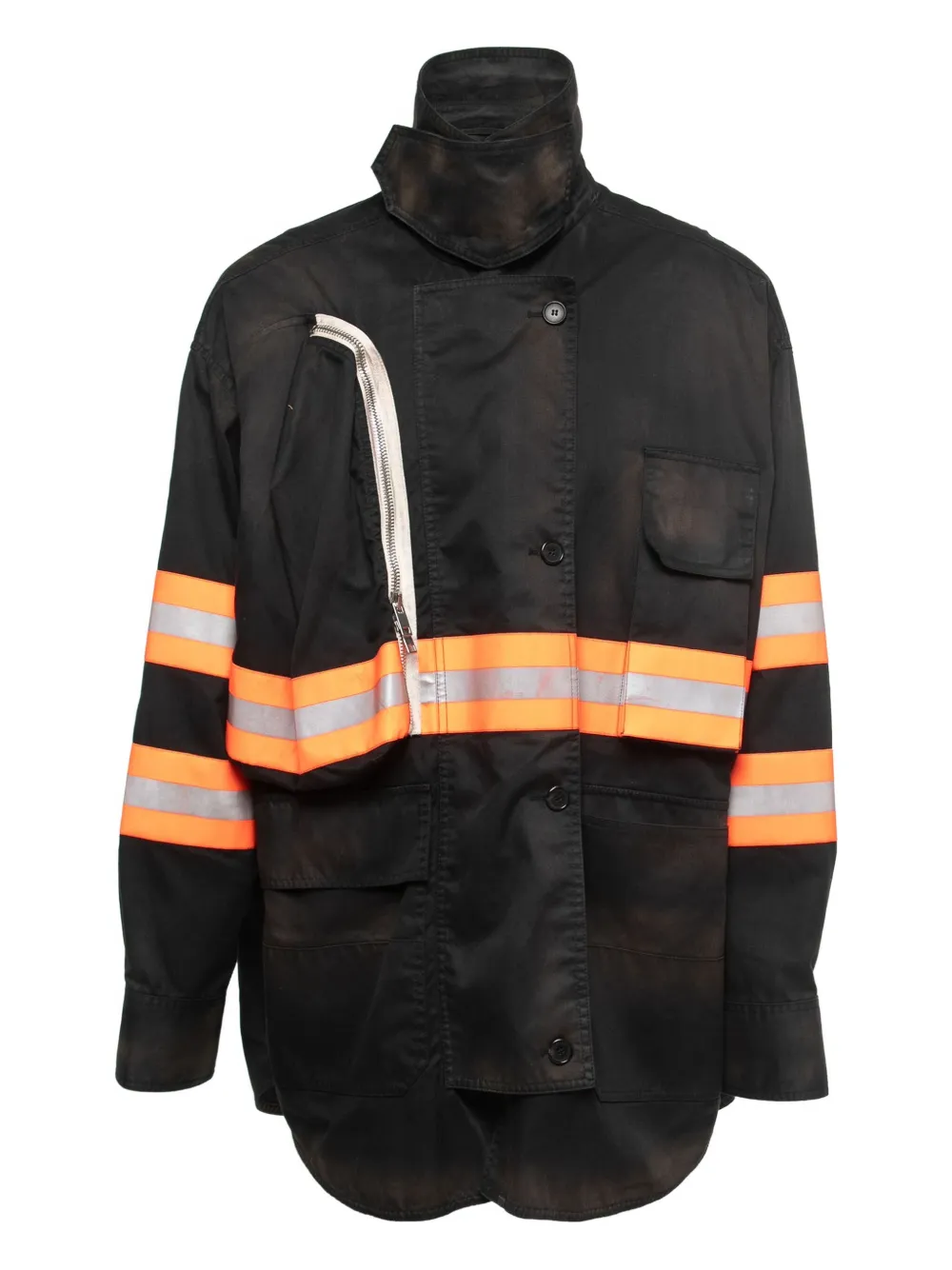 Calvin Klein pre-owned reflective-stripe cotton jacket | Black | Image 1