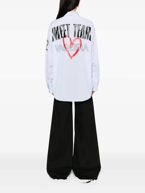 Vaquera ストライプ柄 長袖シャツ M Vaquera 長袖シャツ ストライプ柄