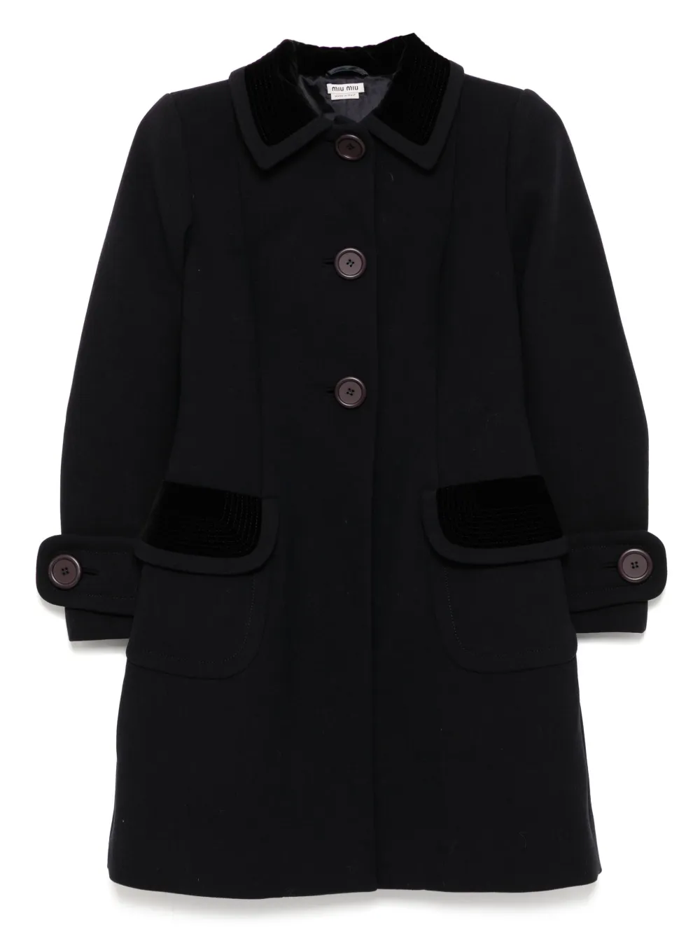 Miu Miu Pre-Owned 2014 single-breasted coat - ブルー Miu Miu Pre-Owned 2014 single-breasted coat - ブルー
