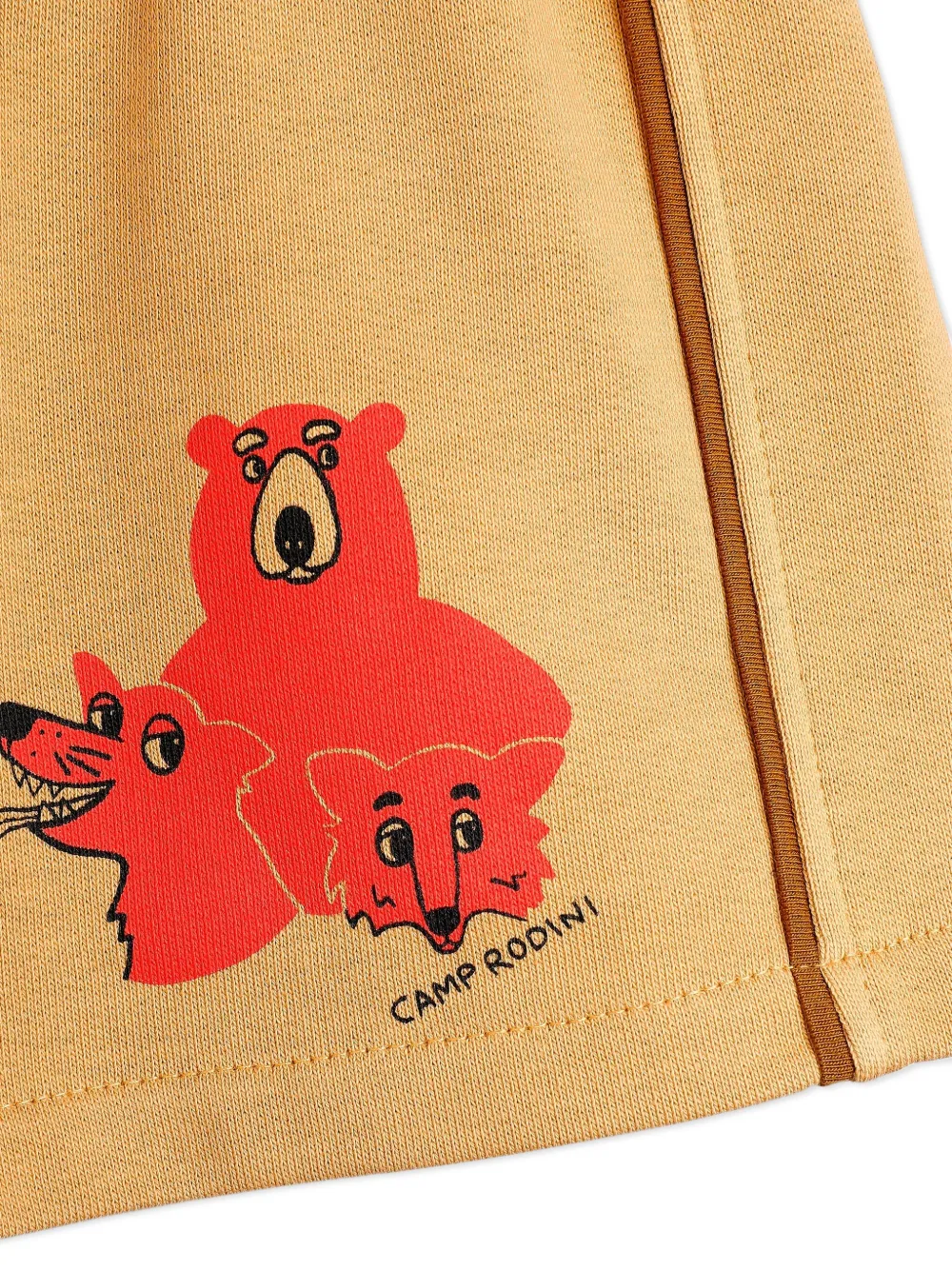Mini Rodini Trainingsshorts met beerprint Beige