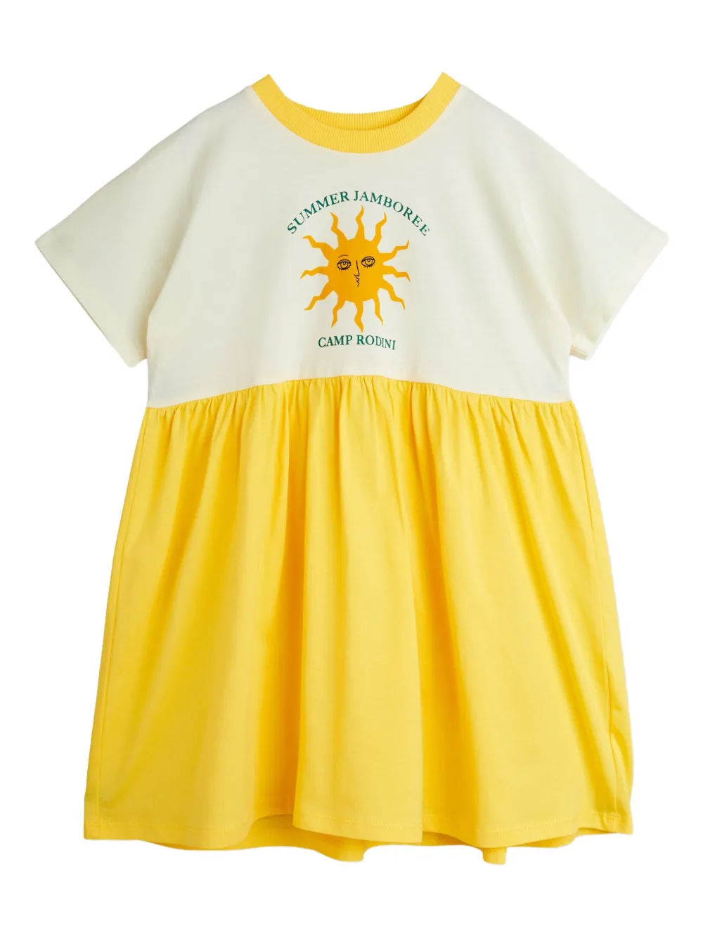 Mini Rodini T-shirtjurk met colourblocking Wit