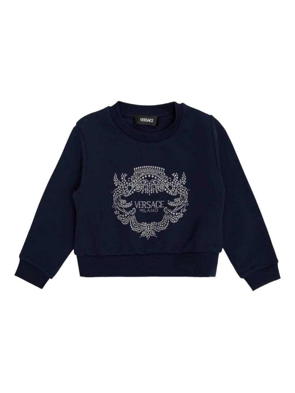 Versace Kids Sweater verfraaid met kristallen logo Zwart