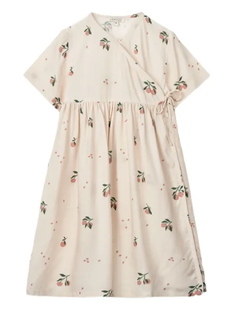 Liewood vestido con diseño cruzado con estampado floral