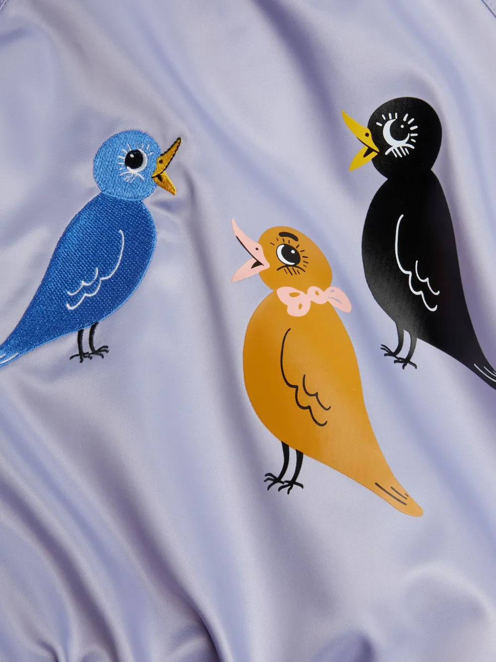 Mini Rodini Bomberjack met geborduurde vogel Paars