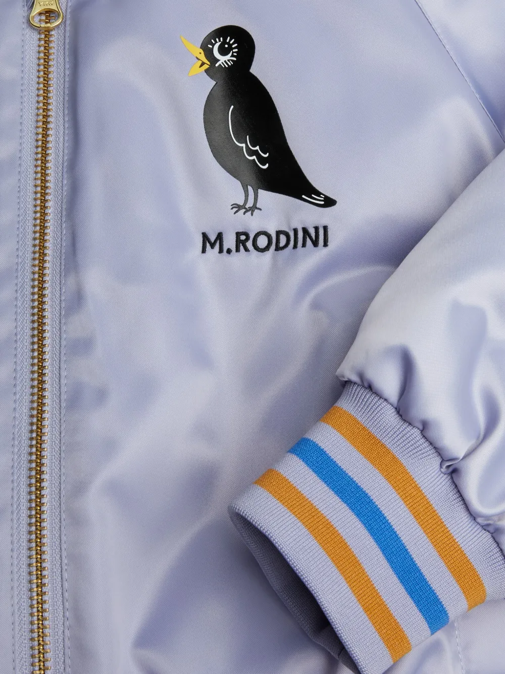 Mini Rodini Bomberjack met geborduurde vogel Paars