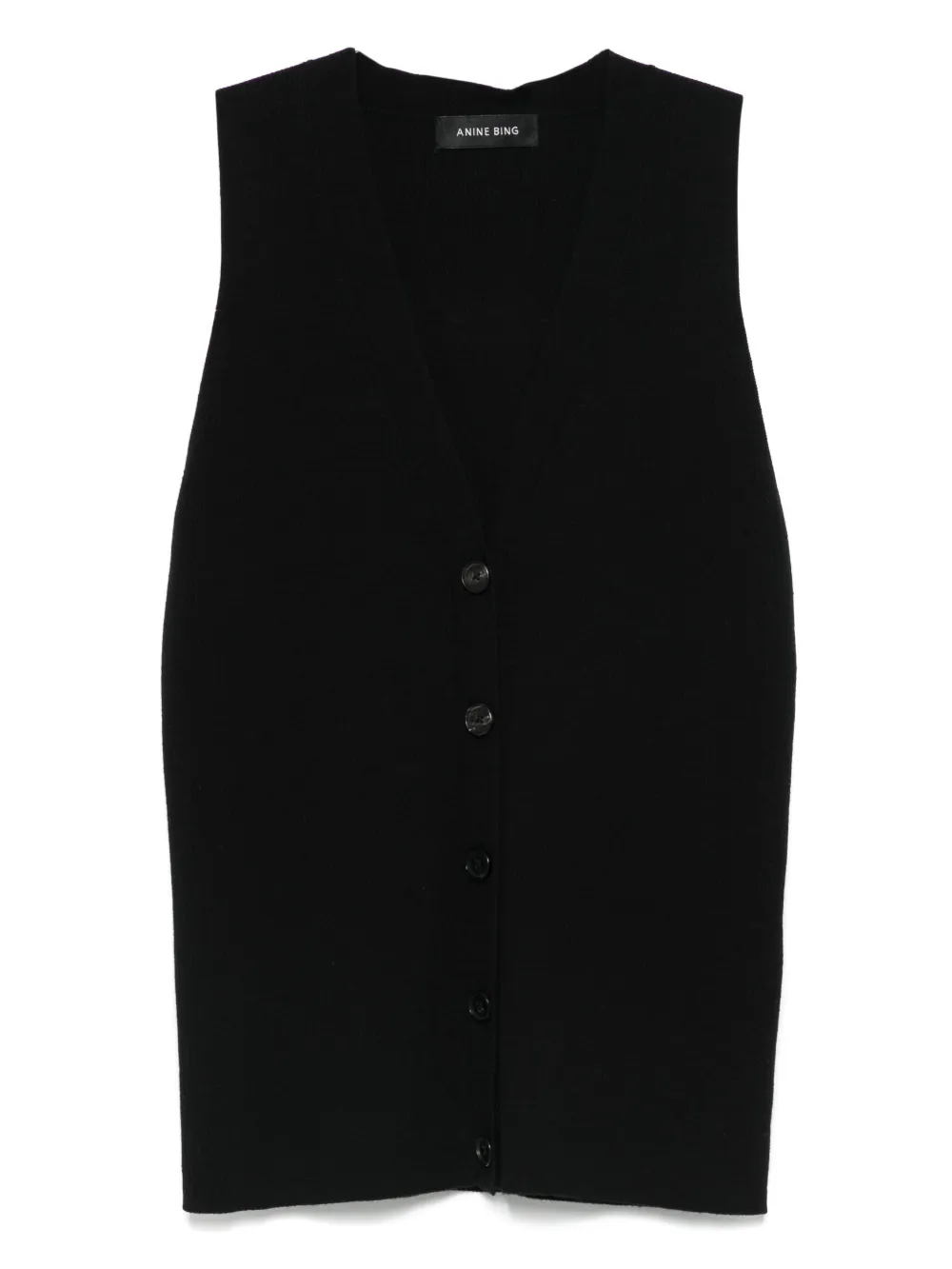 ANINE BING chaleco de mezcla de seda | negro | Image 1