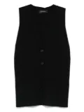 ANINE BING silk-blend vest - Black