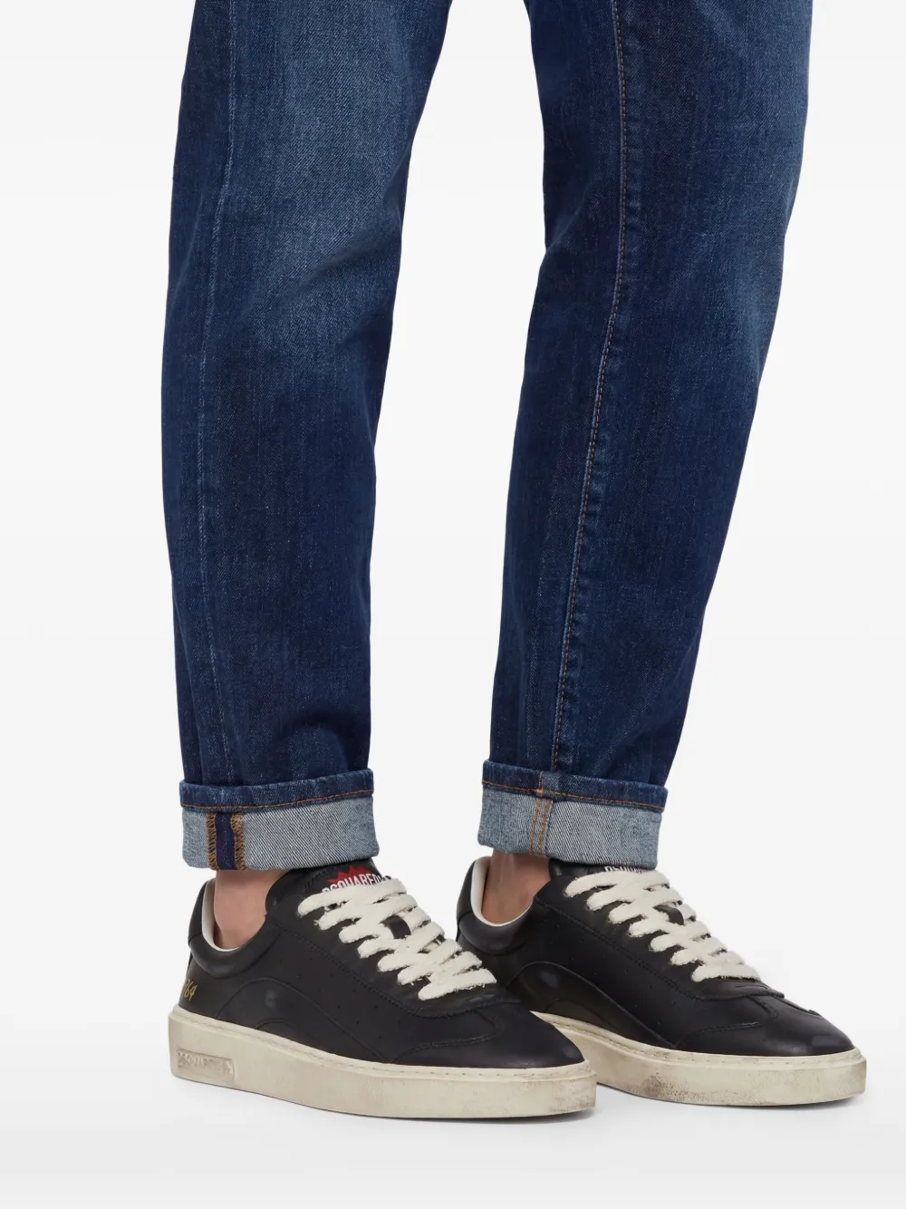 DSQUARED2 Rider leren sneakers Zwart