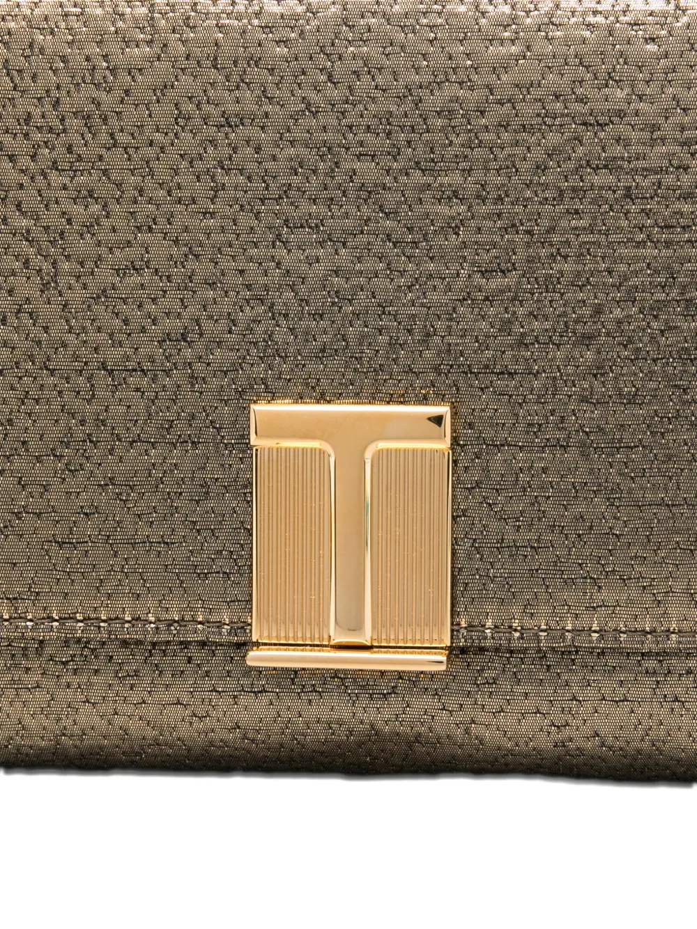 TOM FORD Leren schoudertas met metallic-effect en ketting Goud