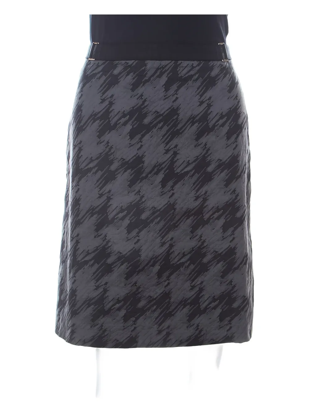 BOSS GREEN HUGO BOSS houndstooth-pattern skirt - Grigio