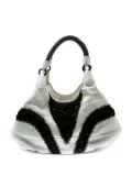 Cole Haan woven leather bead tote bag - White