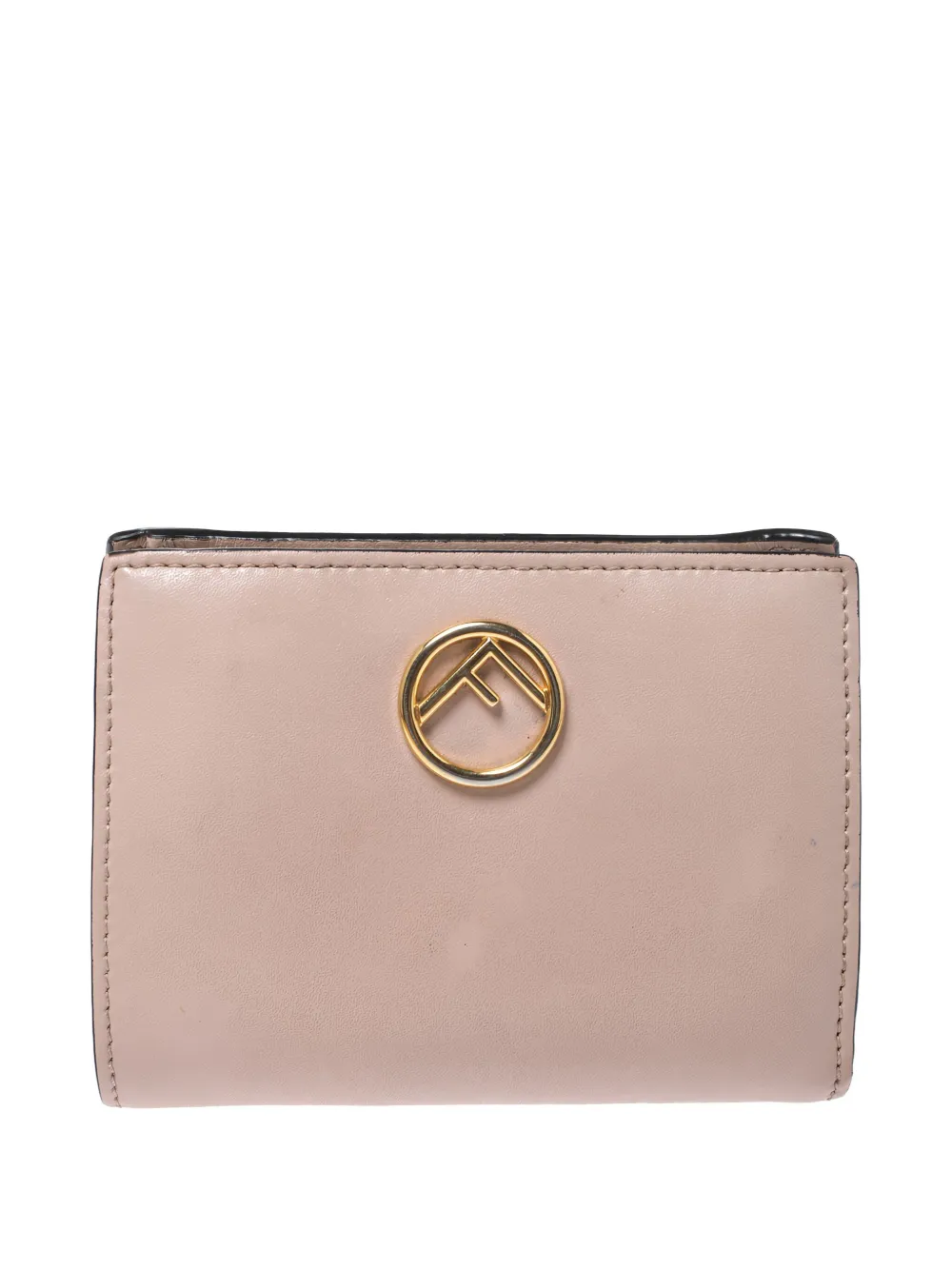 F Is Fendi leather metal logo wallet
