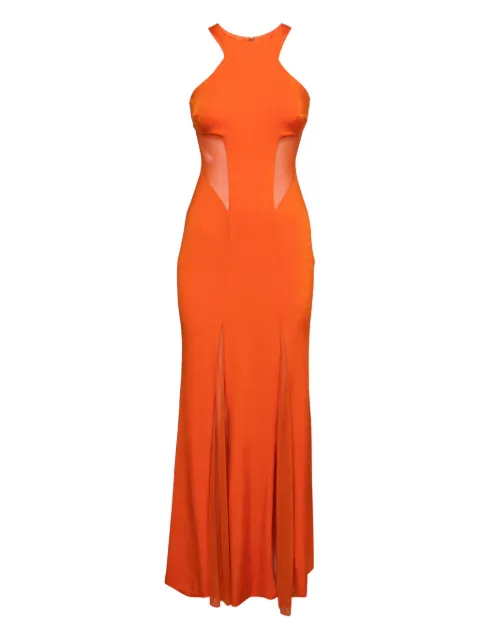 Cushnie pre-owned mesh panel maxi dress