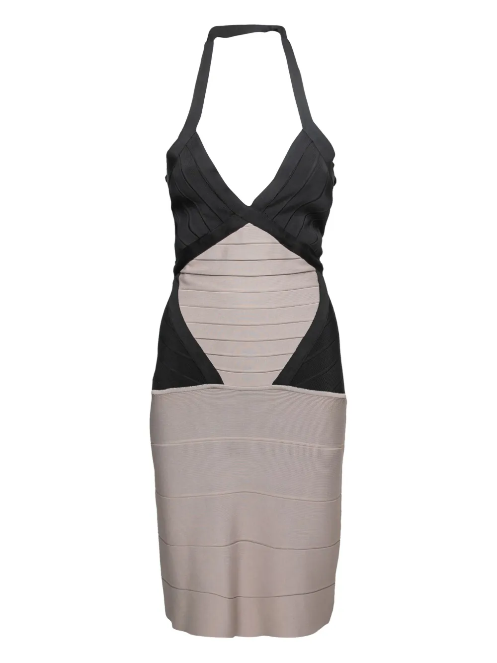 Hervé Léger Pre-Owned vestido ceñido con cuello halter | neutro | Image 1
