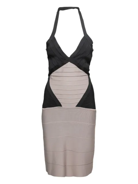 Hervé Léger Pre-Owned vestido ceñido con cuello halter