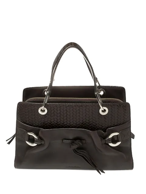 Lancel interwoven leather tote bag