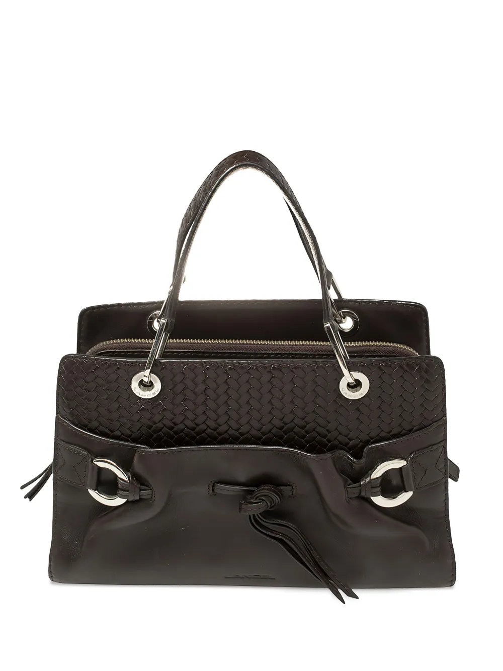 interwoven leather tote bag