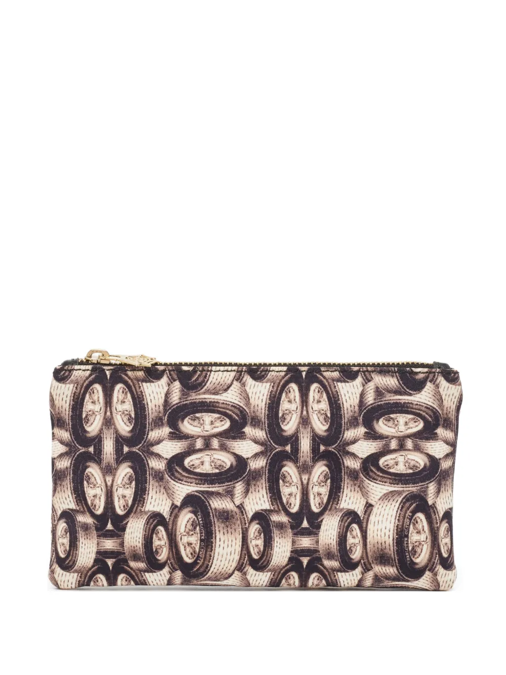 Pre-owned tire-print clutch bag