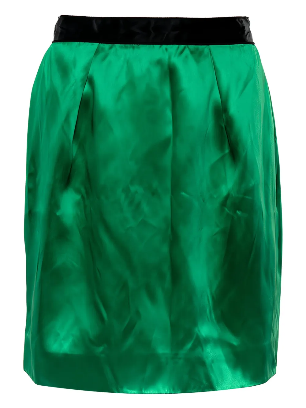 Pre-owned Dolce & Gabbana Satin Mini Skirt In Green