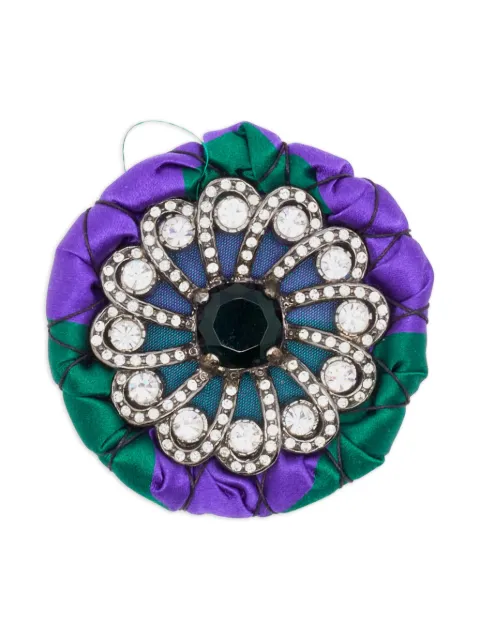 Miu Miu Pre-Owned satin crystal brooch