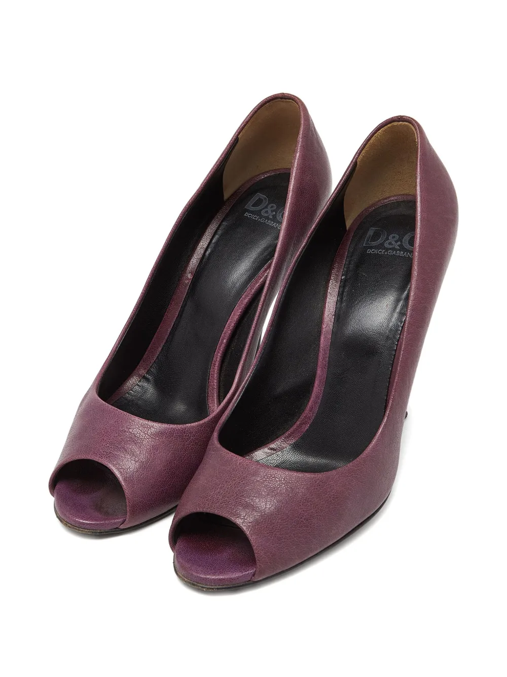 D&G 105mm peep-toe leather pumps | Image 2