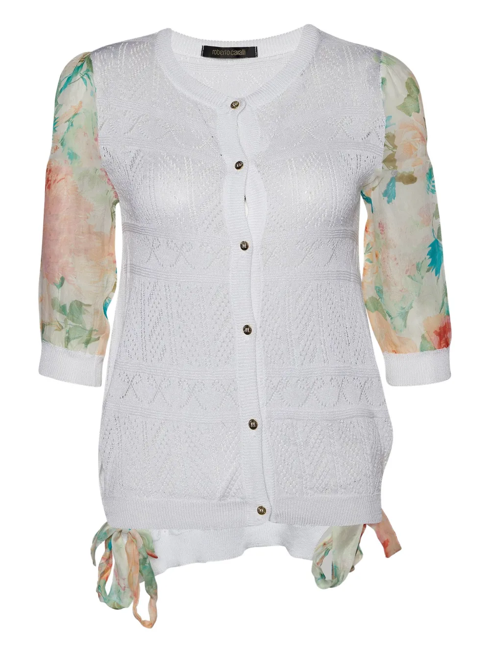 Roberto Cavalli Cardigan a fiori - Bianco