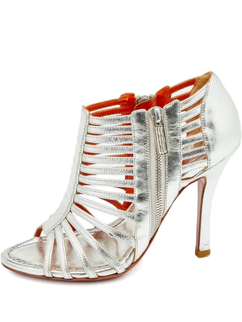 Santoni 105mm caged leather sandals