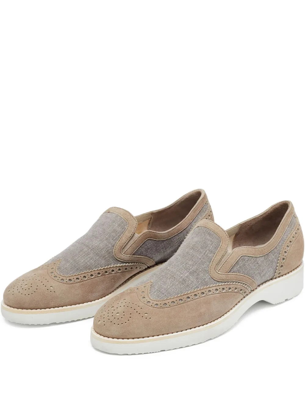 Santoni pre-owned brogue-detail loafers | Grey | Image 1