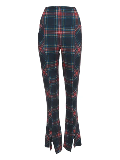 Norma Kamali plaid-pattern trousers