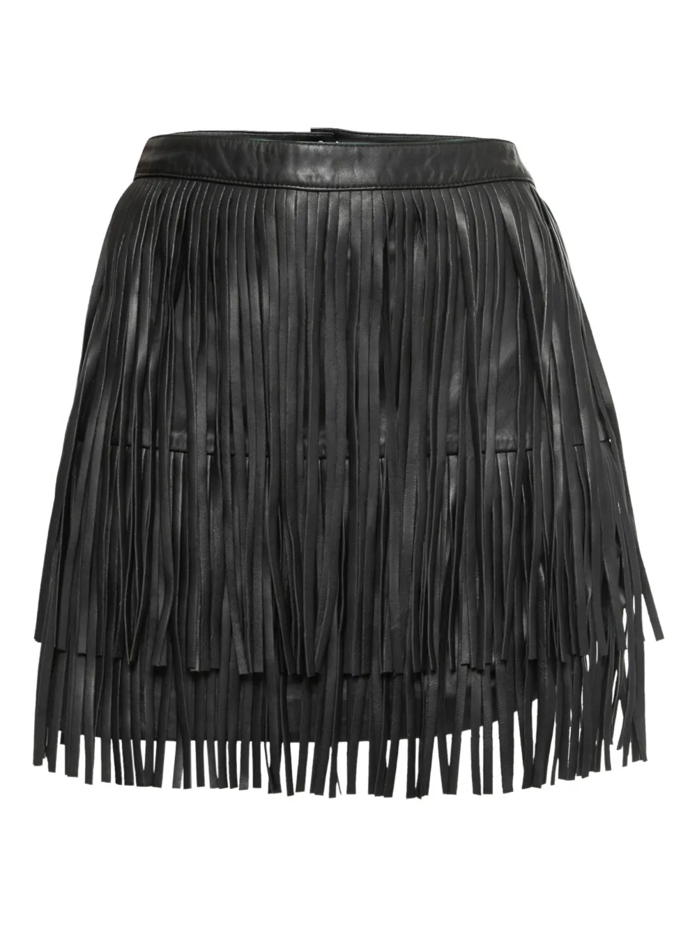 Zadig&Voltaire Gonna in pelle con frange - Nero