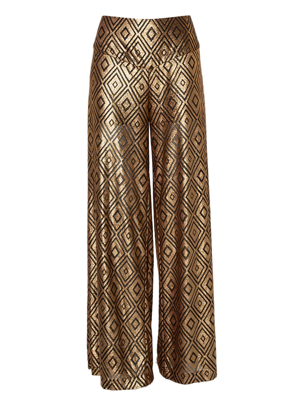 Anna Sui geometric-pattern trousers | Gold | Image 1