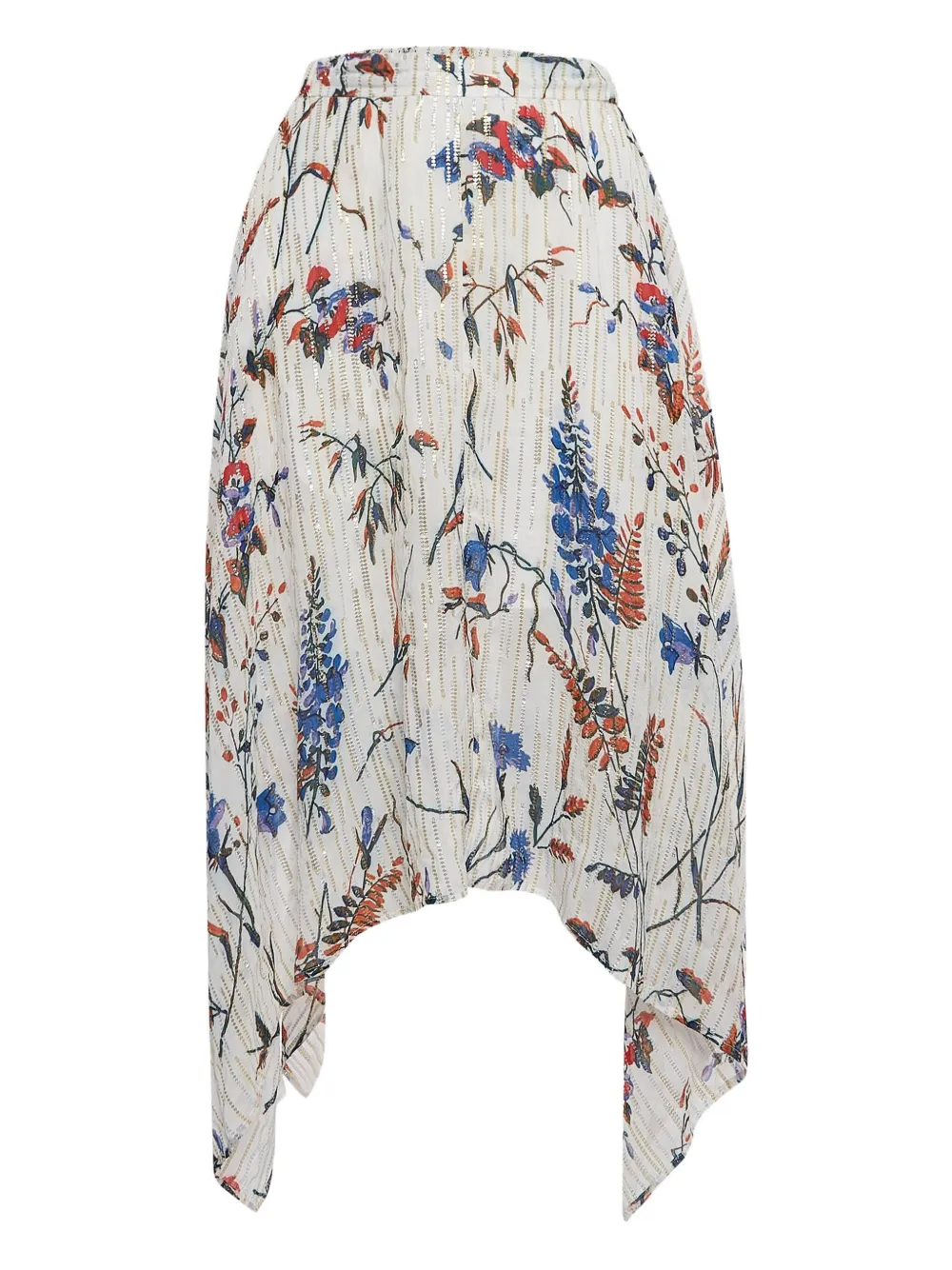 Maje Midirock mit Blumen-Print - Weiß