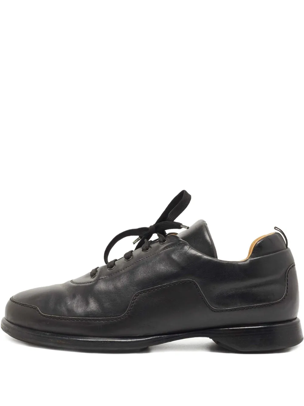 Hermès Pre-Owned leather lace-up sneakers | Black | Image 1