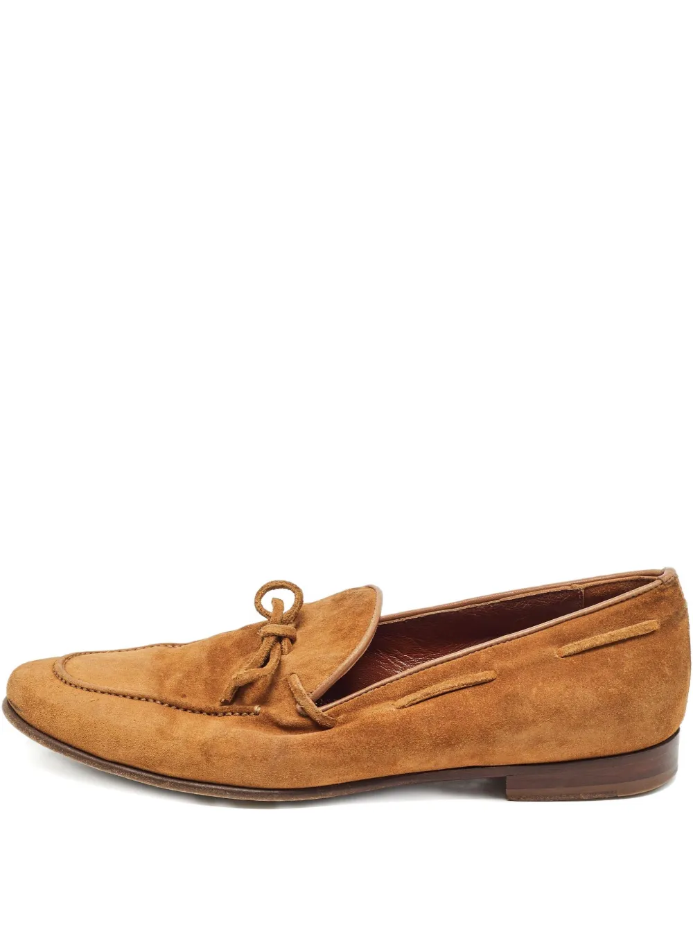 bow-detail suede loafers