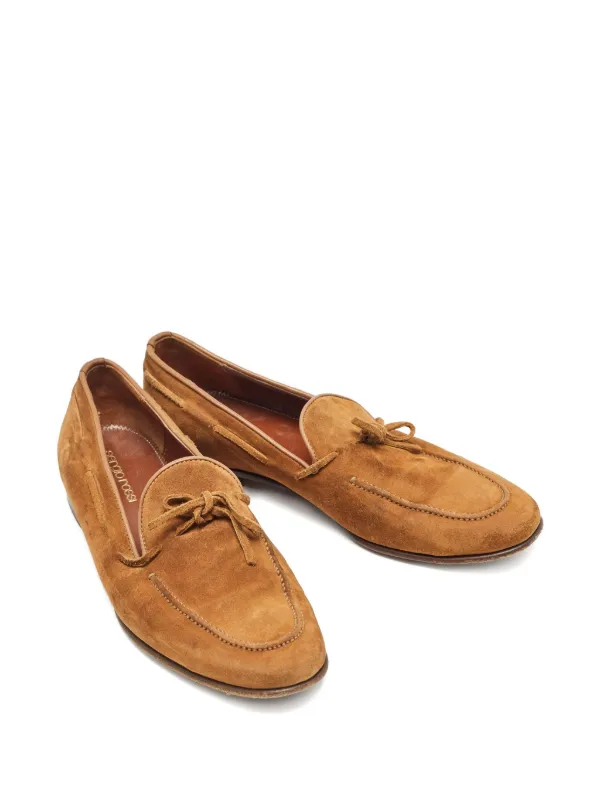Sergio Rossi bow-detail Suede Loafers | Brown | FARFETCH CA