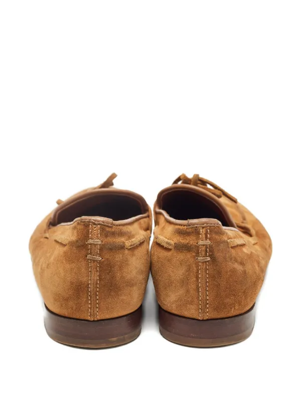Sergio Rossi bow-detail Suede Loafers | Brown | FARFETCH CA