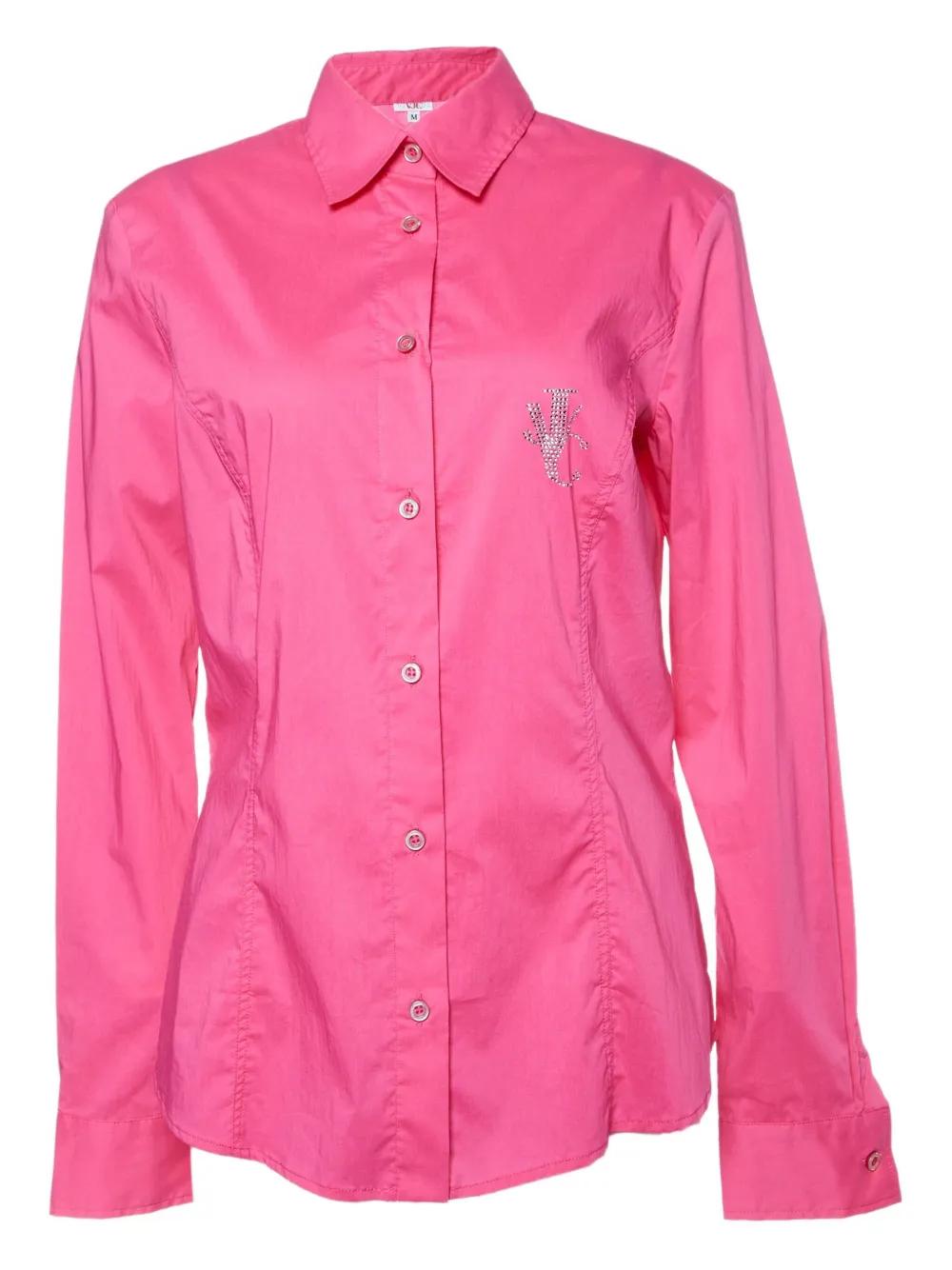 Versace Pre-Owned embroidered cotton-blend shirt | Pink | Image 1