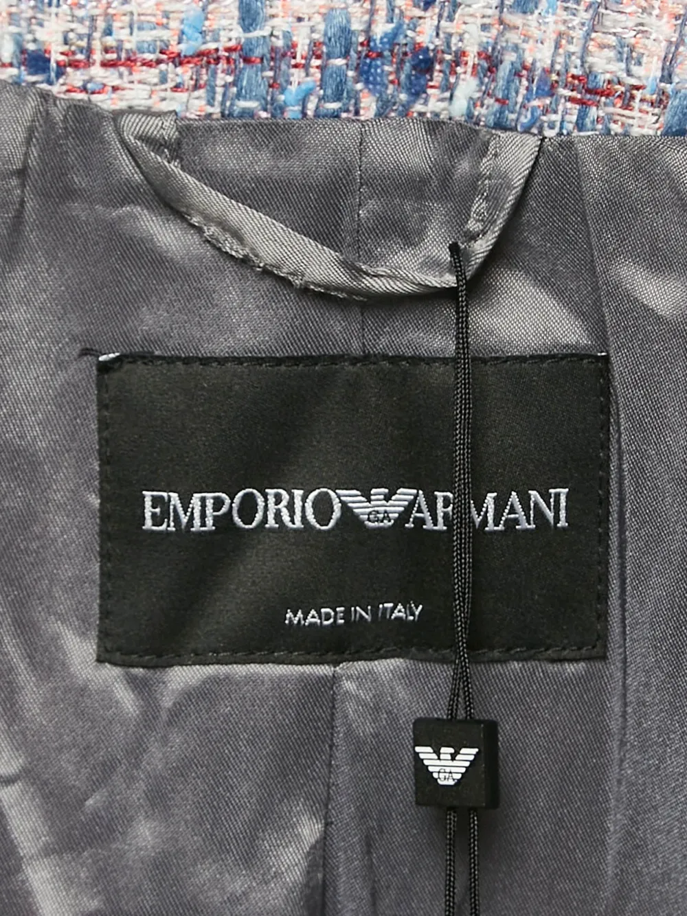 Emporio Armani Pre-Owned Tweed jas met dubbele rij knopen - Veelkleurig