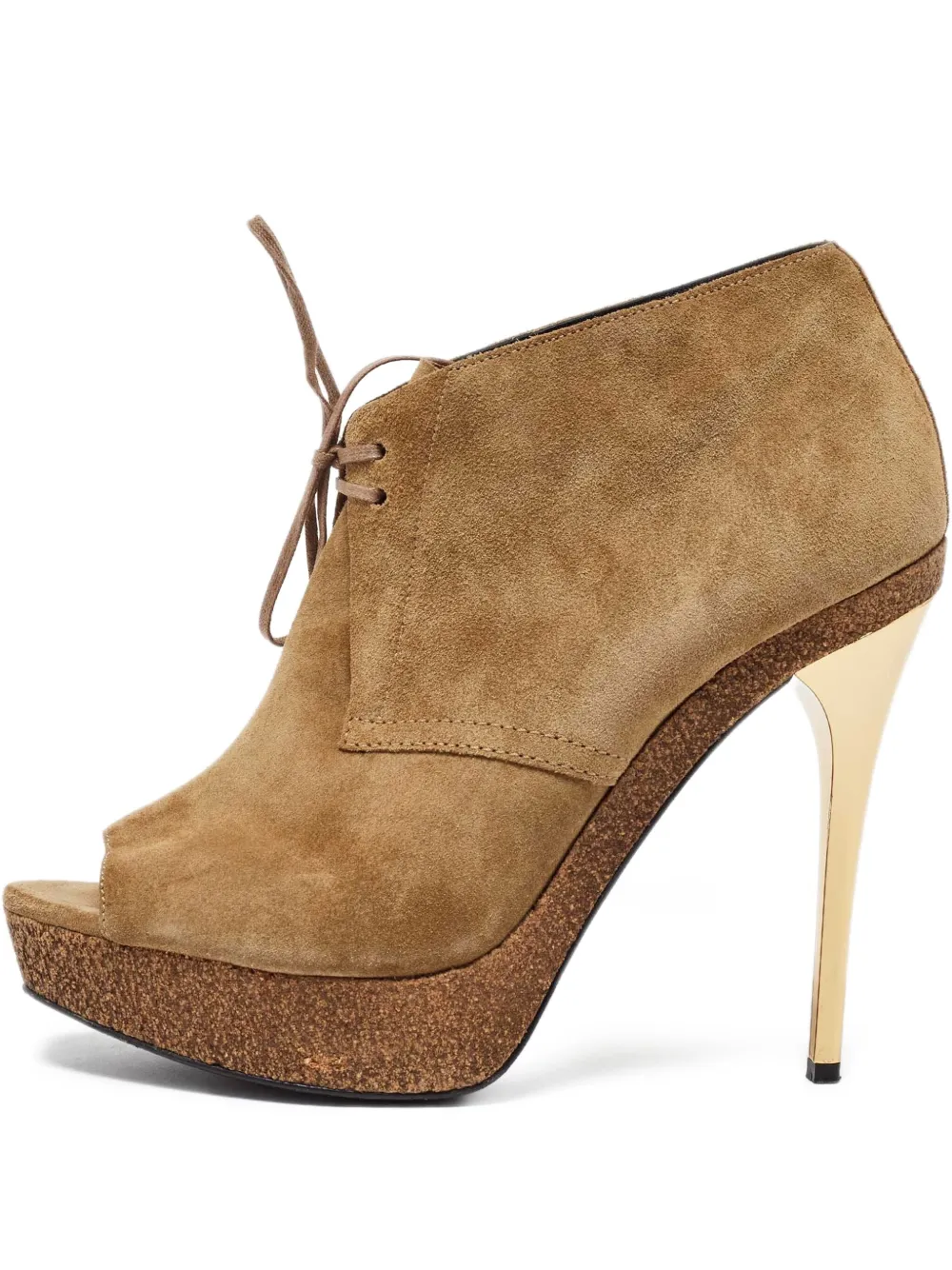 Burberry Pre-Owned 130mm suede platform ankle boots - Braun