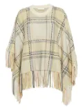 Chloé Pre-Owned plaid-check fringed poncho - Neutrals