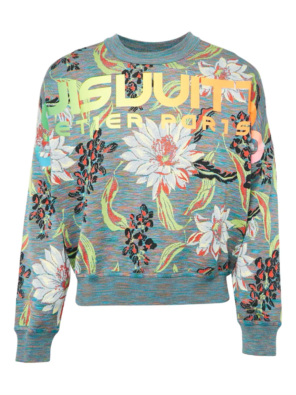 Louis Vuitton Pre-Owned floral-knit sweater | Neutrals | Image 1
