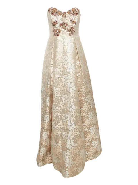 Badgley Mischka crystal-embellished maxi dress