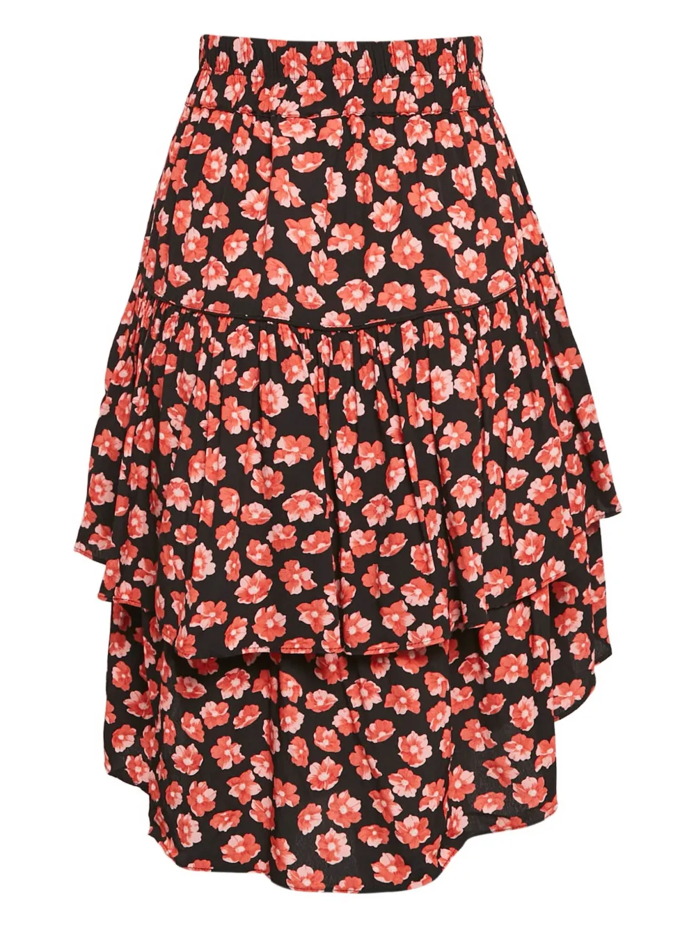 GANNI Rok met bloemenprint - Zwart