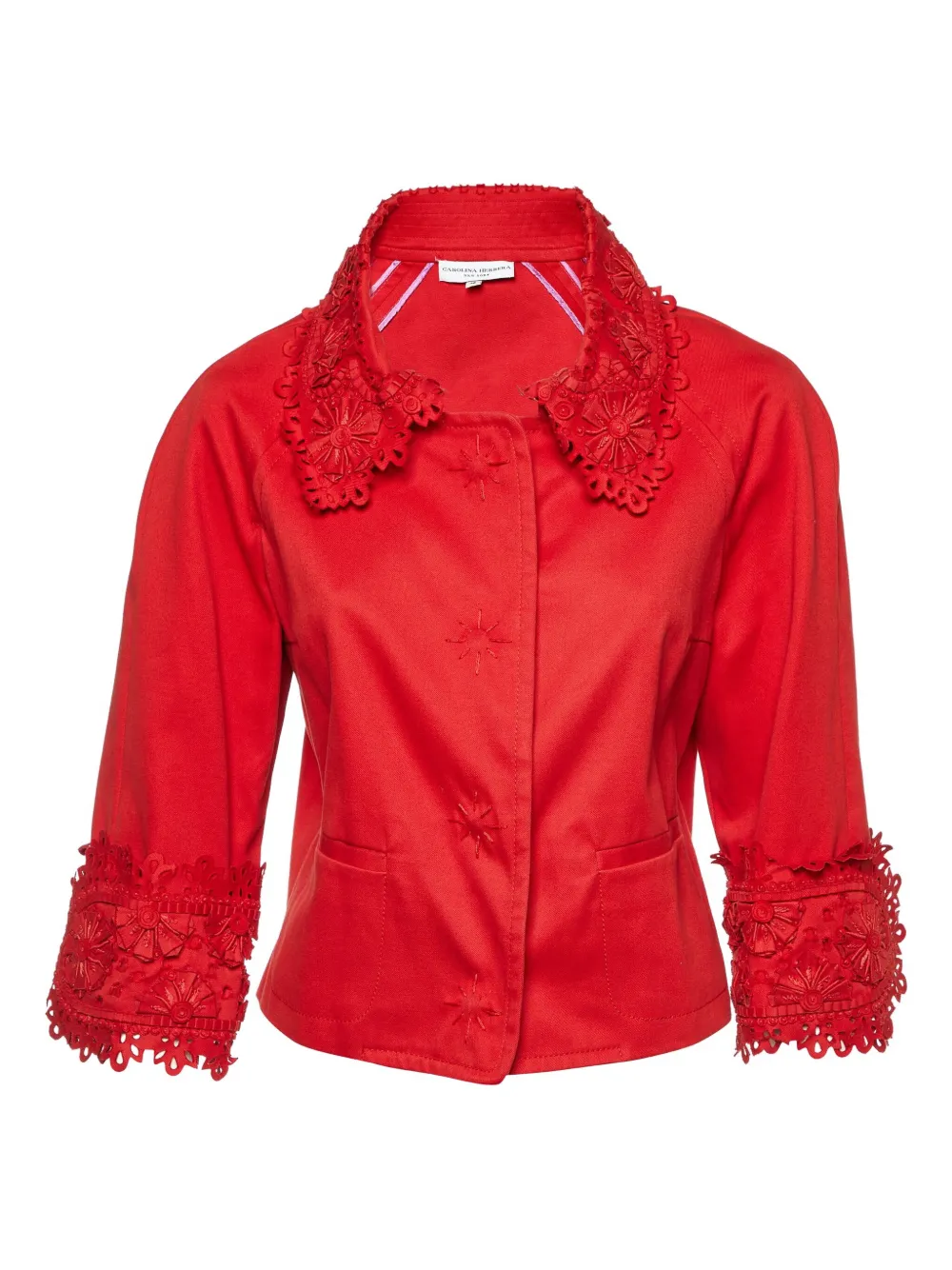 Pre-owned Carolina Herrera Vintage Lace-detailing Jacket