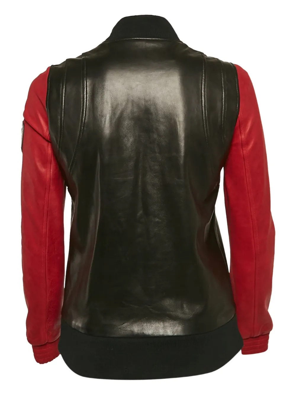 Balmain Pre-Owned leather contrasting-sleeves jacket | Image 2