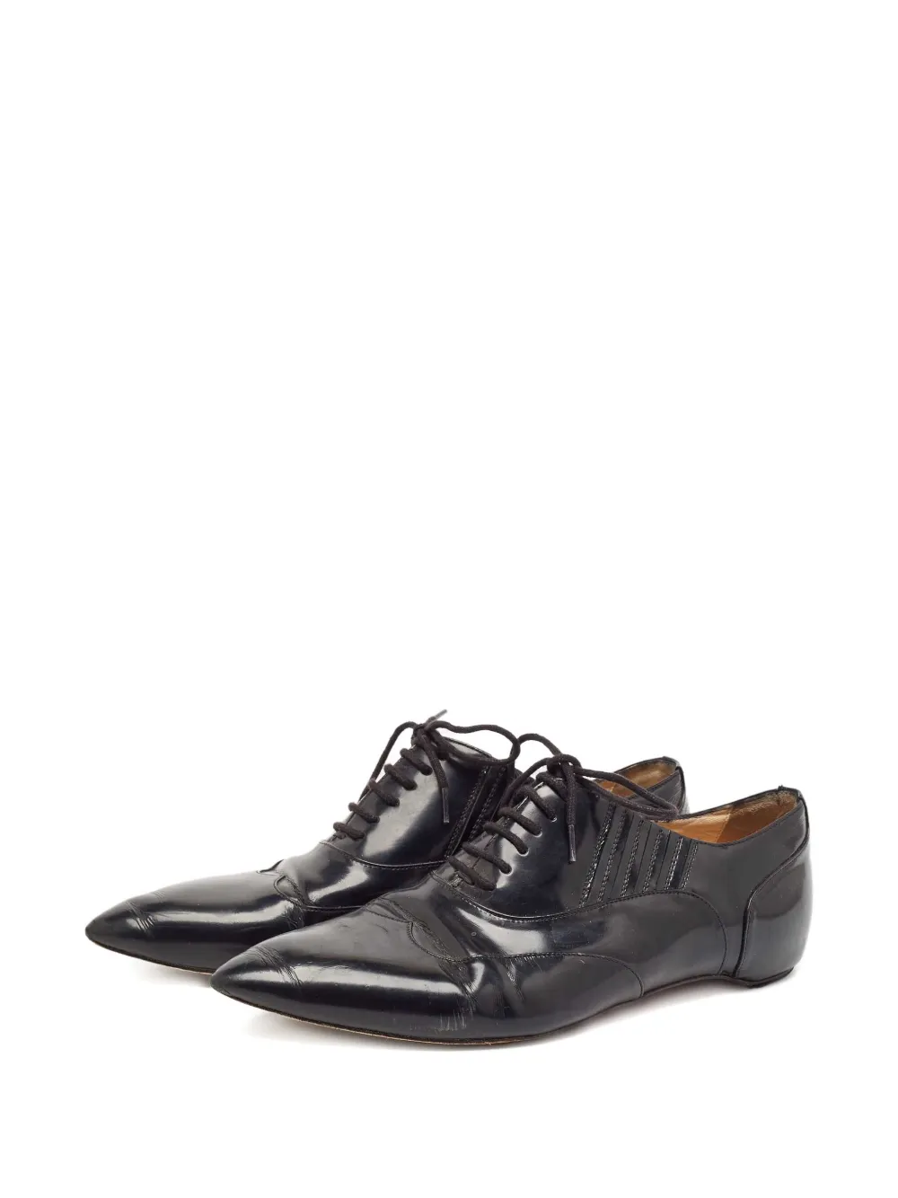 Christian Louboutin Pre-Owned Payton lakleren Oxford schoenen - Zwart